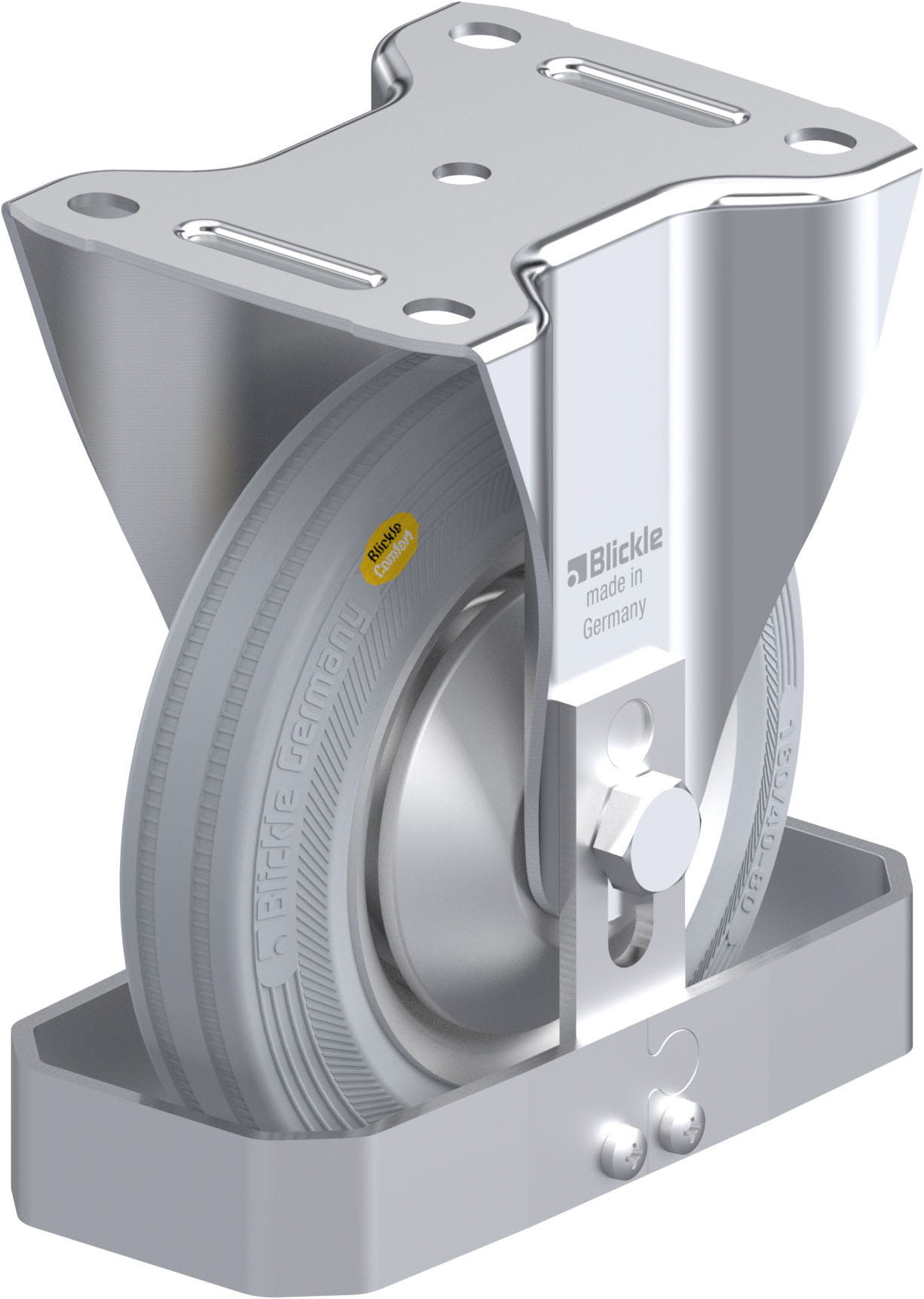 Bockrolle B-RD 162R-VLI-FA-FS, Ø 160 mm, max. 225 kg, Stahlblech