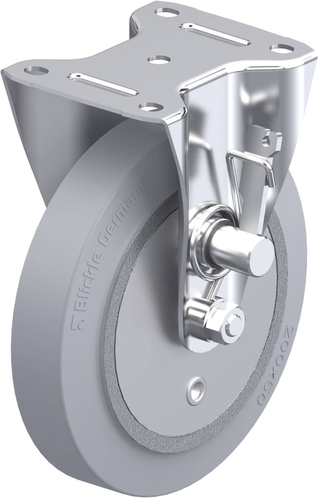 Bockrolle B-GEV 200K-TMR-SG, Ø 200 mm, max. 600 kg, robuster Grauguss