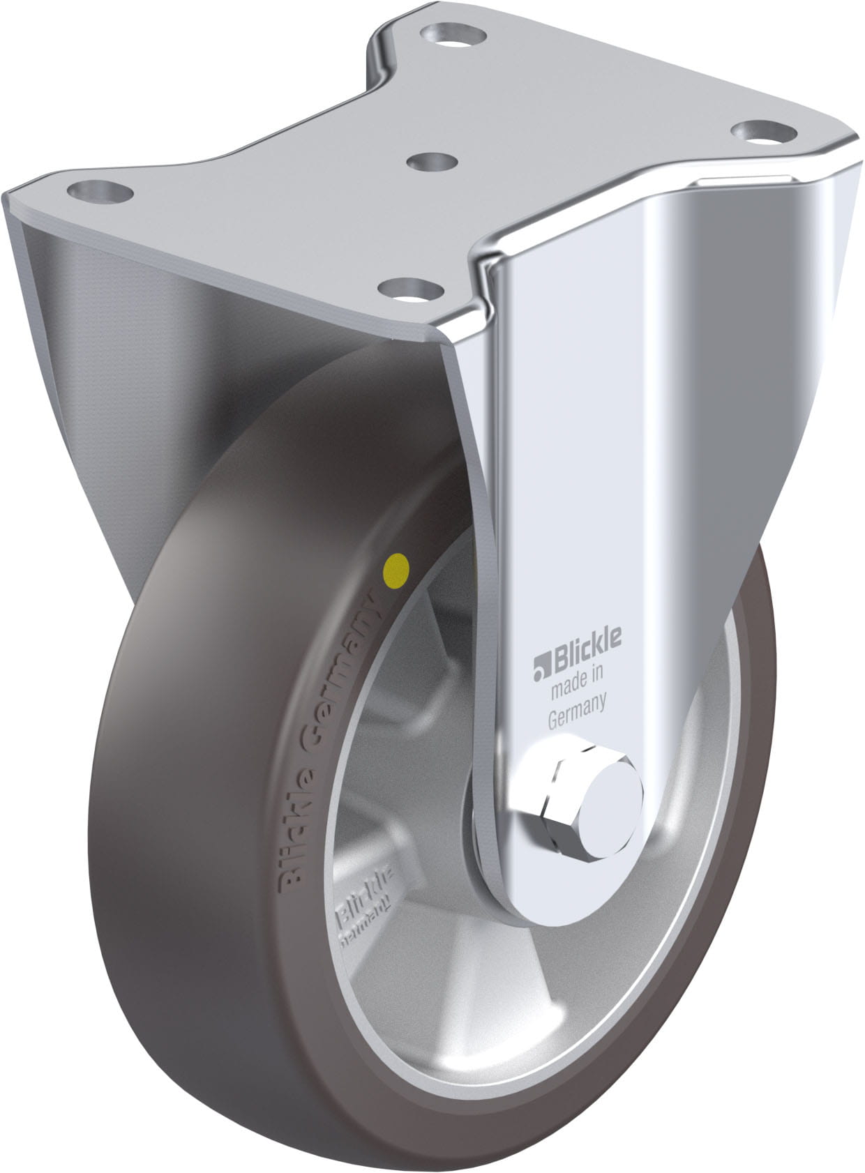Bockrolle BH-ALST 160K-AS, Ø 160 mm, max. 580 kg, Aluminium-Druckguss