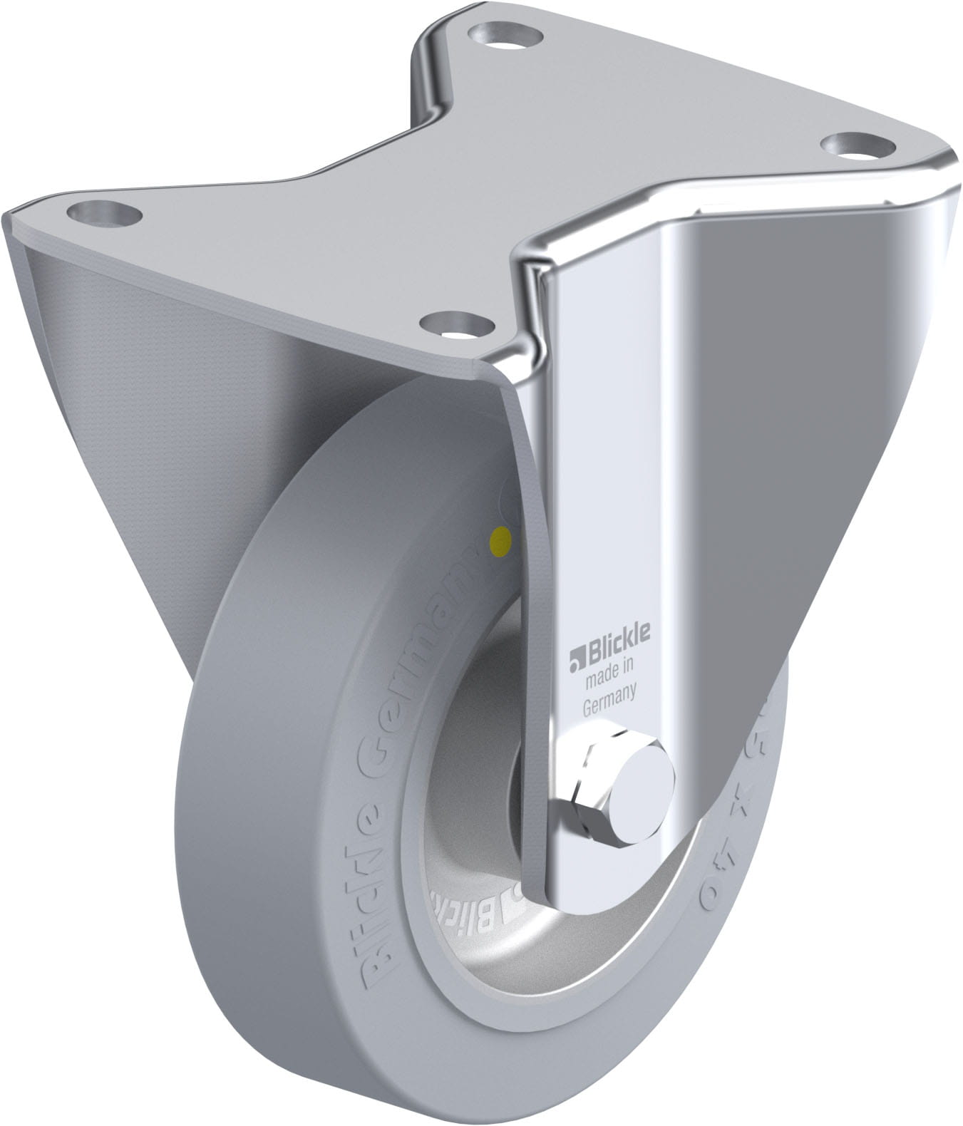 Bockrolle BH-ALEV 125K-3-SG-AS, Ø 125 mm, max. 250 kg, Aluminium-Druckguss