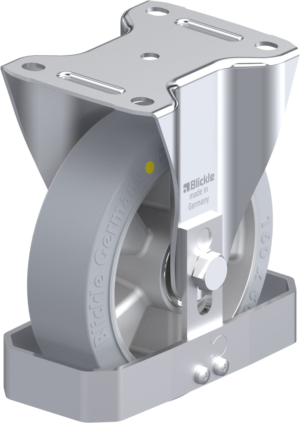 Bockrolle B-ALEV 160K-SG-AS-FS, Ø 160 mm, max. 350 kg, Aluminium-Druckguss
