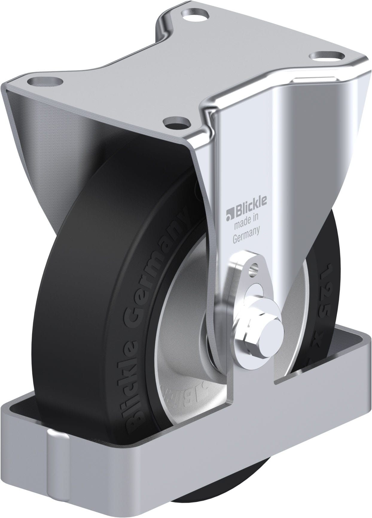 Bockrolle B-ALEV 125K-FS, Ø 125 mm, max. 250 kg, Aluminium-Druckguss