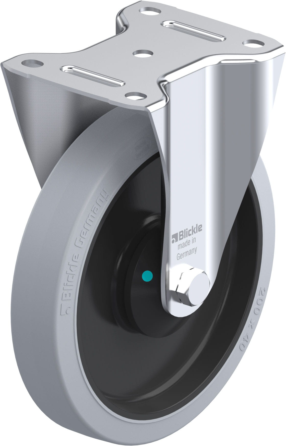 Bockrolle B-POEV 201KAD-SG, Ø 200 mm, max. 400 kg, hochwertiges Polyamid 6