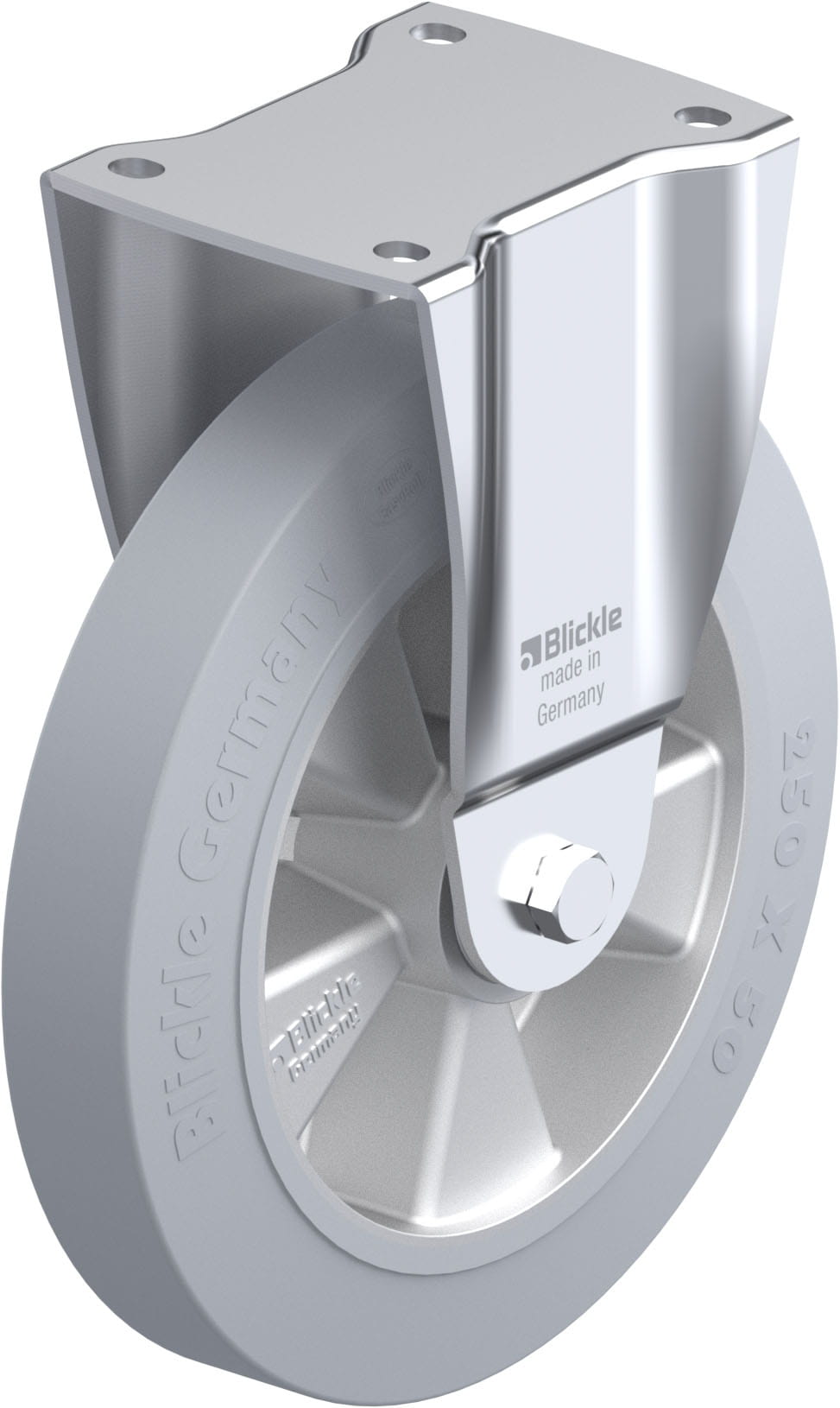 Bockrolle BH-ALEV 250K-SG, Ø 250 mm, max. 650 kg, Aluminium-Druckguss