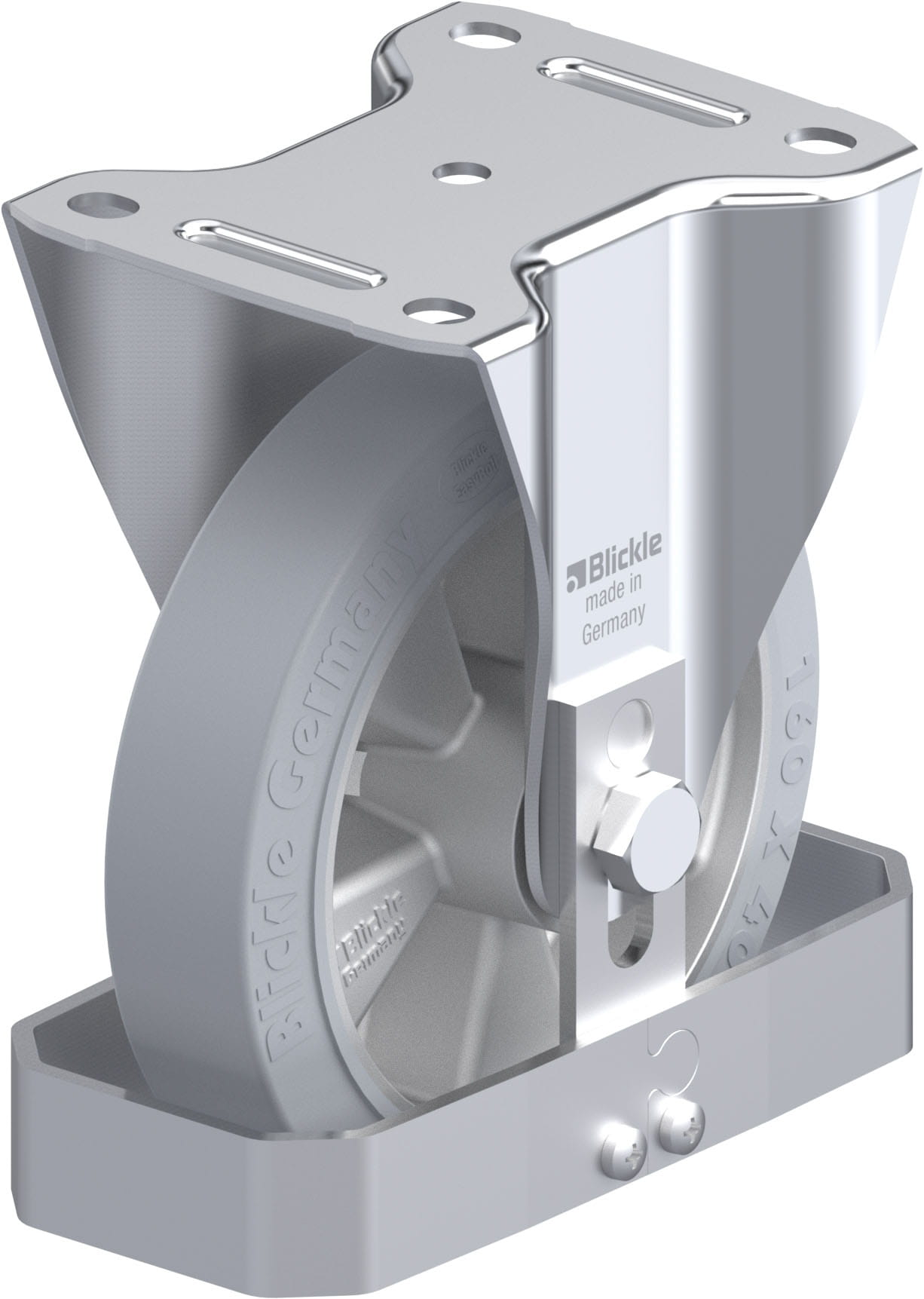 Bockrolle B-ALEV 161K-SG-FS, Ø 160 mm, max. 300 kg, Aluminium-Druckguss