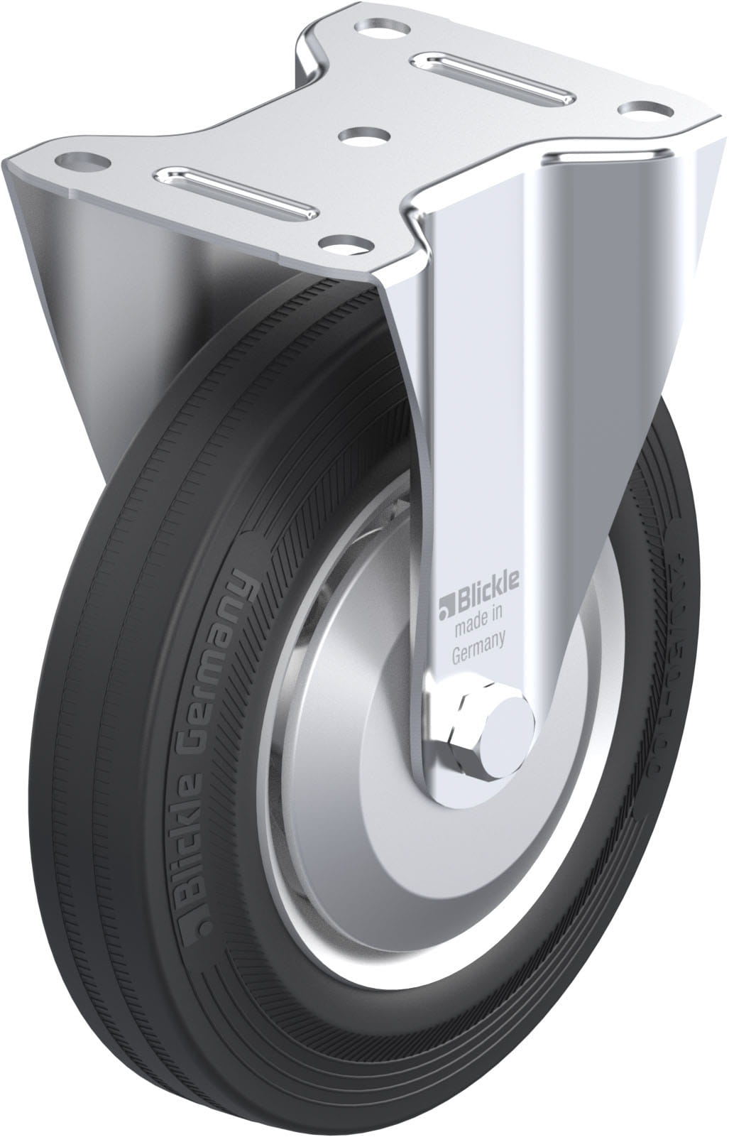 Bockrolle B-V 200K-FA, Ø 200 mm, max. 205 kg, Stahlblech