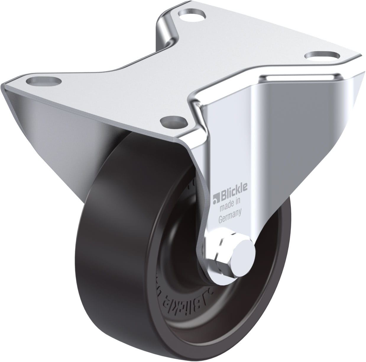 Bockrolle B-PHN 81G, Ø 80 mm, max. 100 kg, Phenolharz Blickle TempLine® Classic