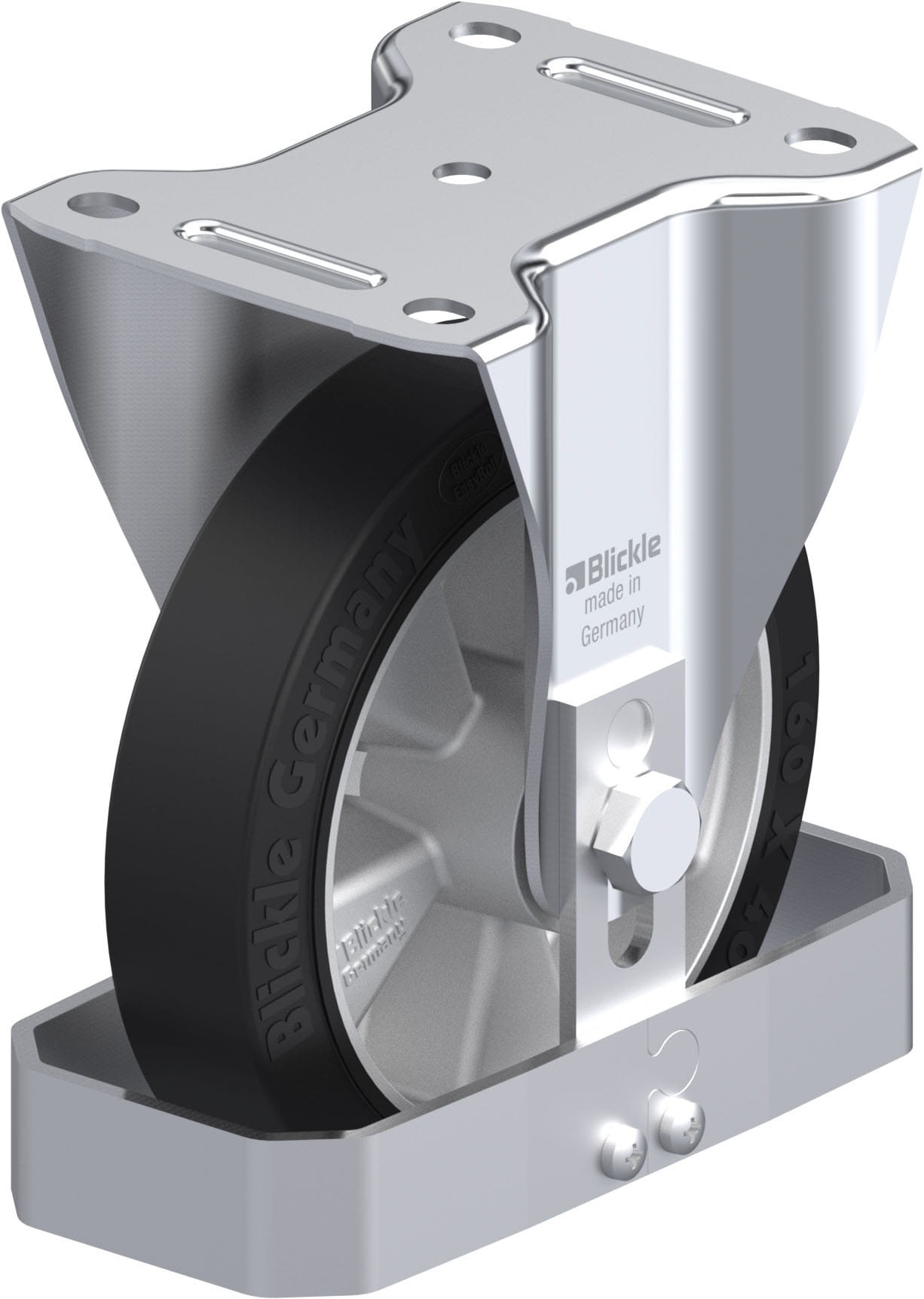 Bockrolle B-ALEV 161K-FS, Ø 160 mm, max. 300 kg, Aluminium-Druckguss