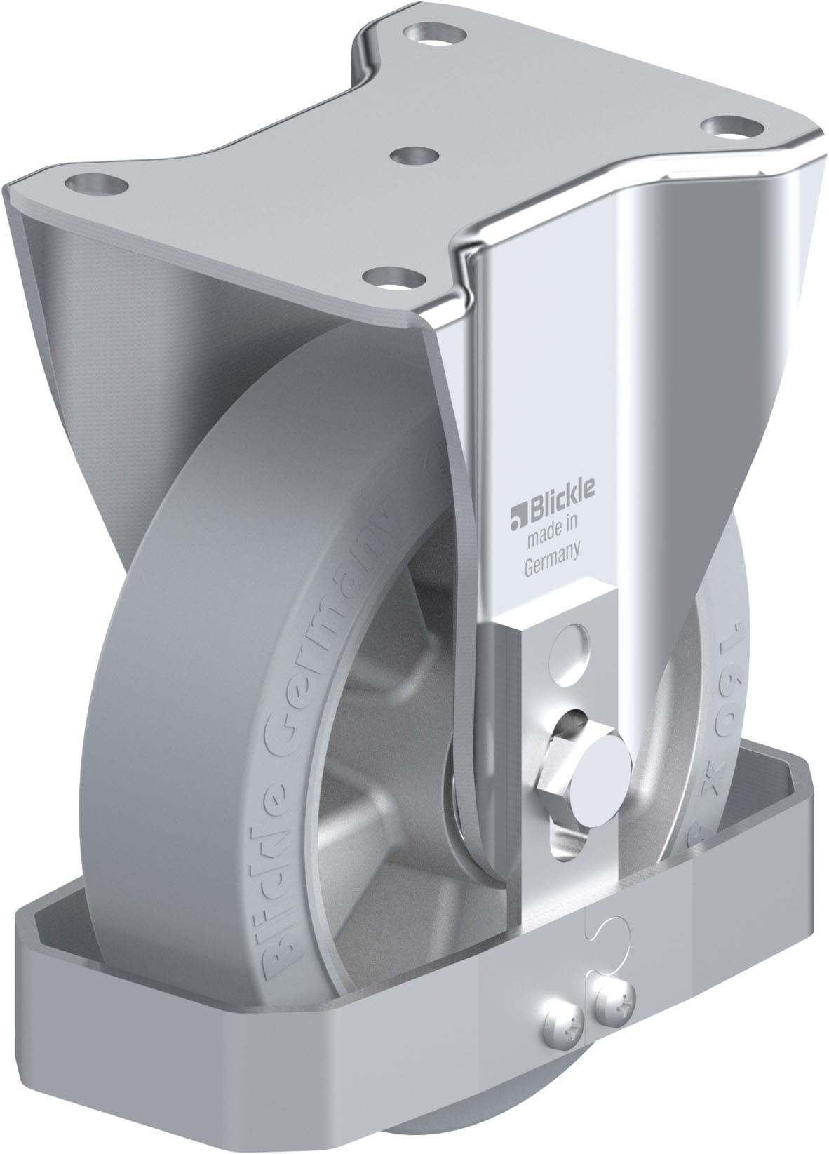 Bockrolle BH-ALEV 160K-SG-FS, Ø 160 mm, max. 400 kg, Aluminium-Druckguss