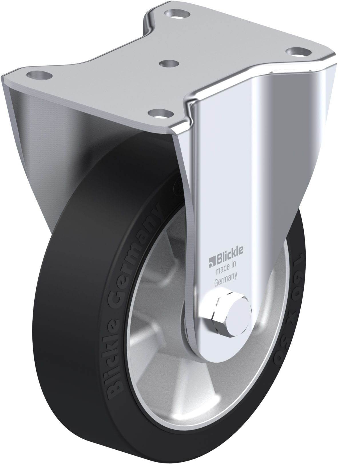 Bockrolle BH-ALEV 160K, Ø 160 mm, max. 400 kg, Aluminium-Druckguss