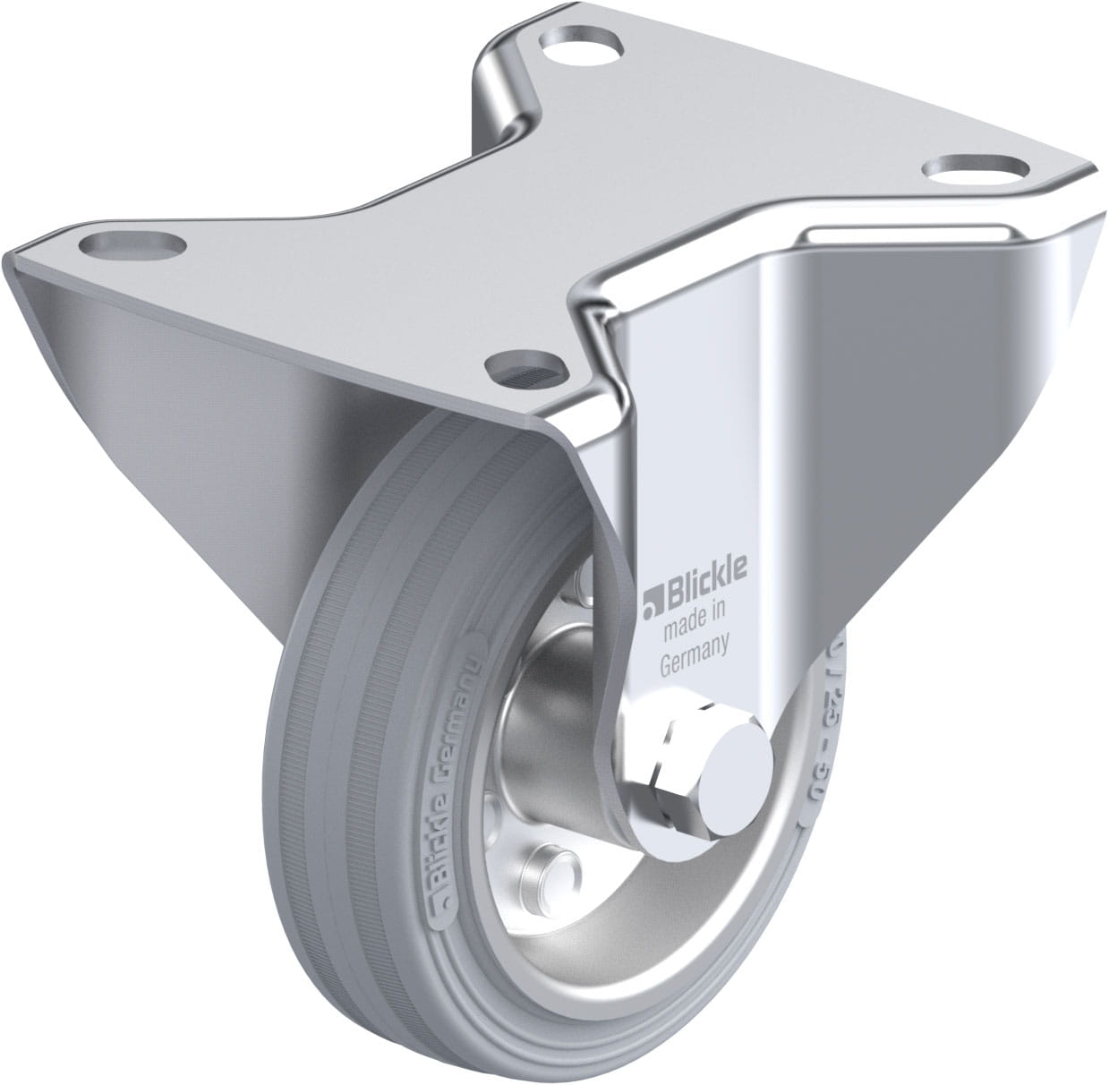 Bockrolle B-VE 80R-SG, Ø 80 mm, max. 50 kg, Stahlblech