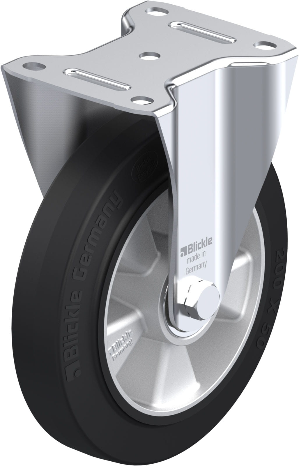 Bockrolle B-ALEV 200K, Ø 200 mm, max. 400 kg, Aluminium-Druckguss