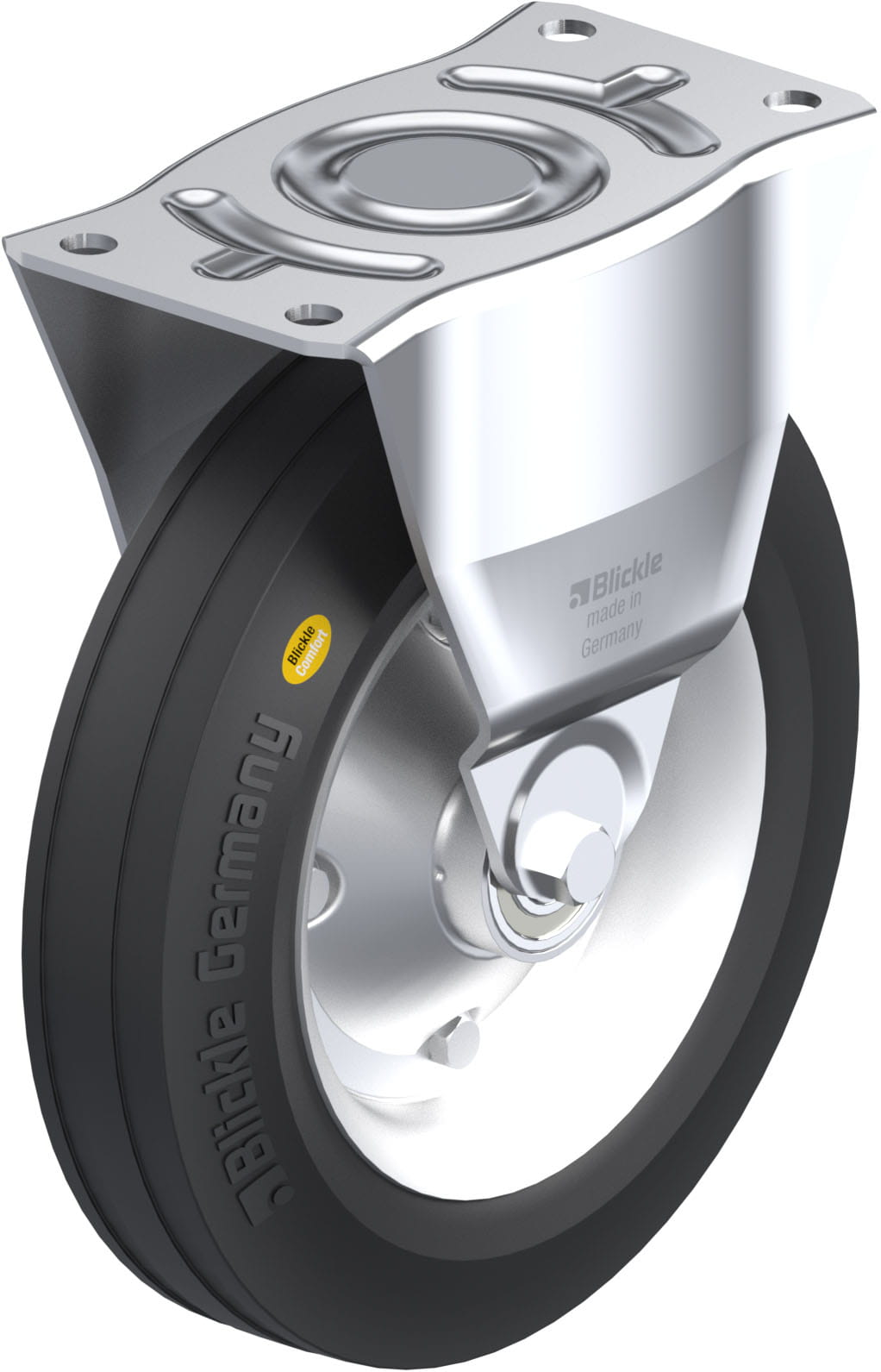 Bockrolle B-RD 280K, Ø 280 mm, max. 600 kg, Stahlblech
