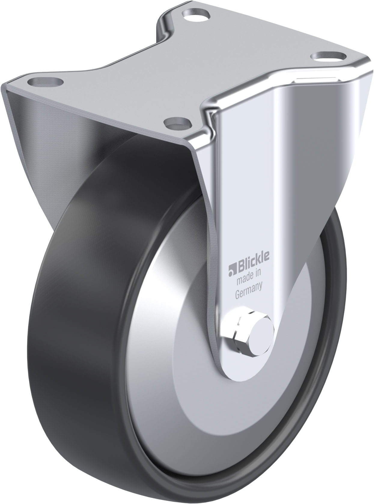 Bockrolle B-PP 125R-FA, Ø 125 mm, max. 200 kg, hochwertiges Polypropylen