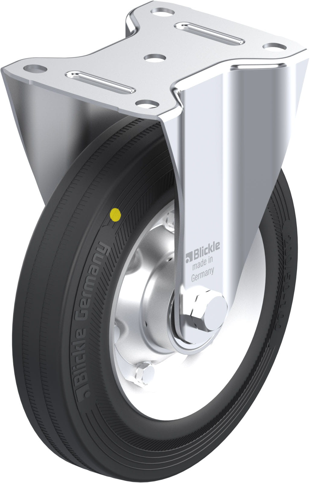 Bockrolle B-V 200K-EL, Ø 200 mm, max. 205 kg, Stahlblech