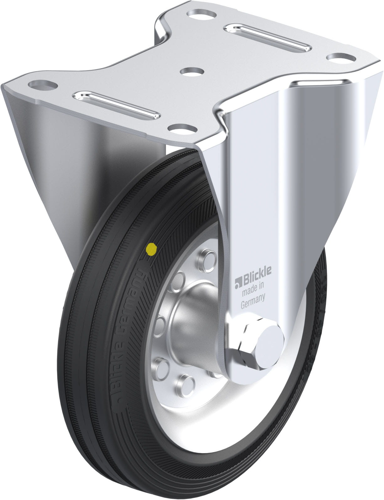 Bockrolle B-VE 150R-EL, Ø 150 mm, max. 135 kg, Stahlblech