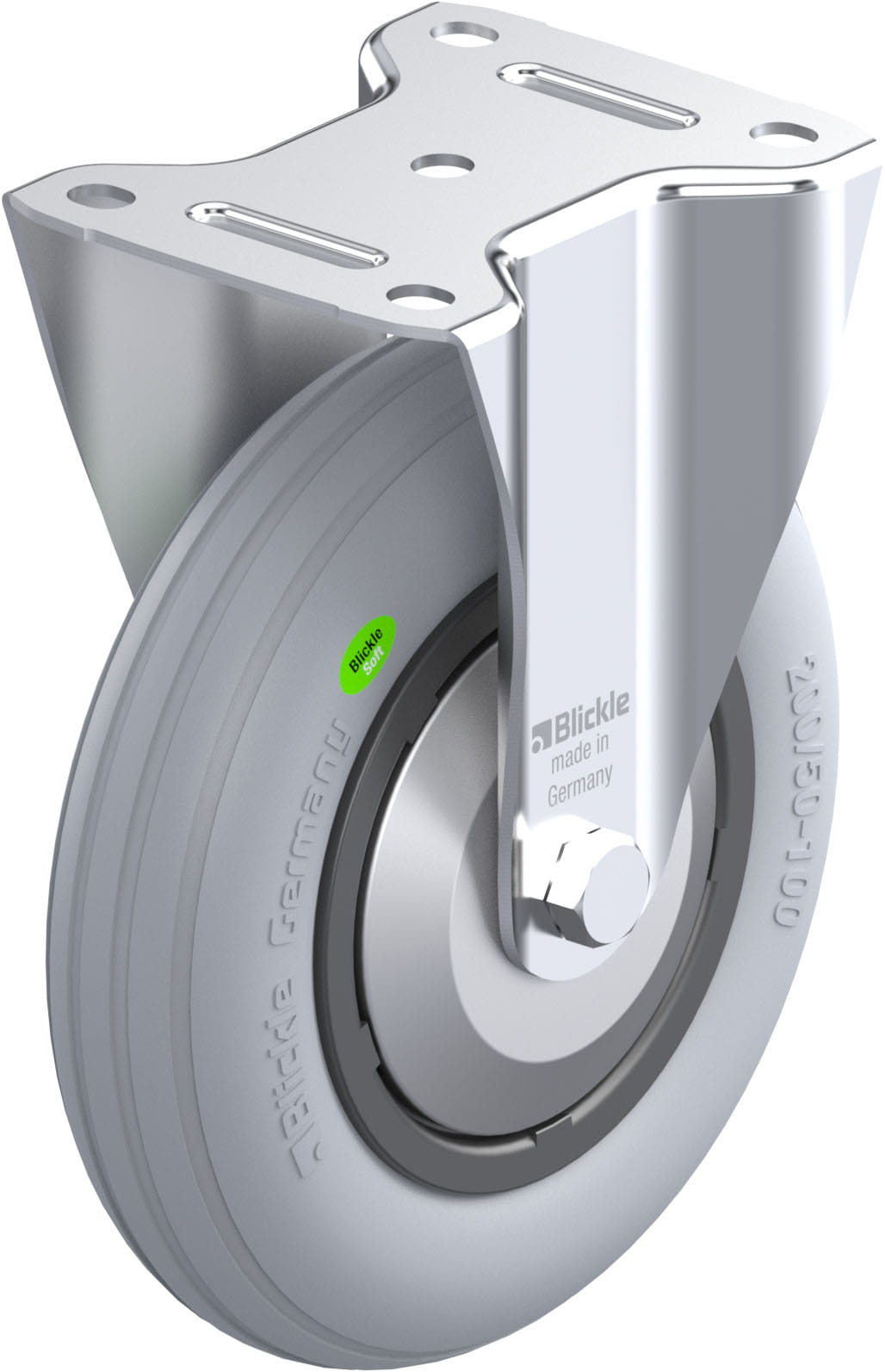 Bockrolle B-VWPP 200R-SG-FA, Ø 200 mm, max. 100 kg, hochwertiges Polypropylen