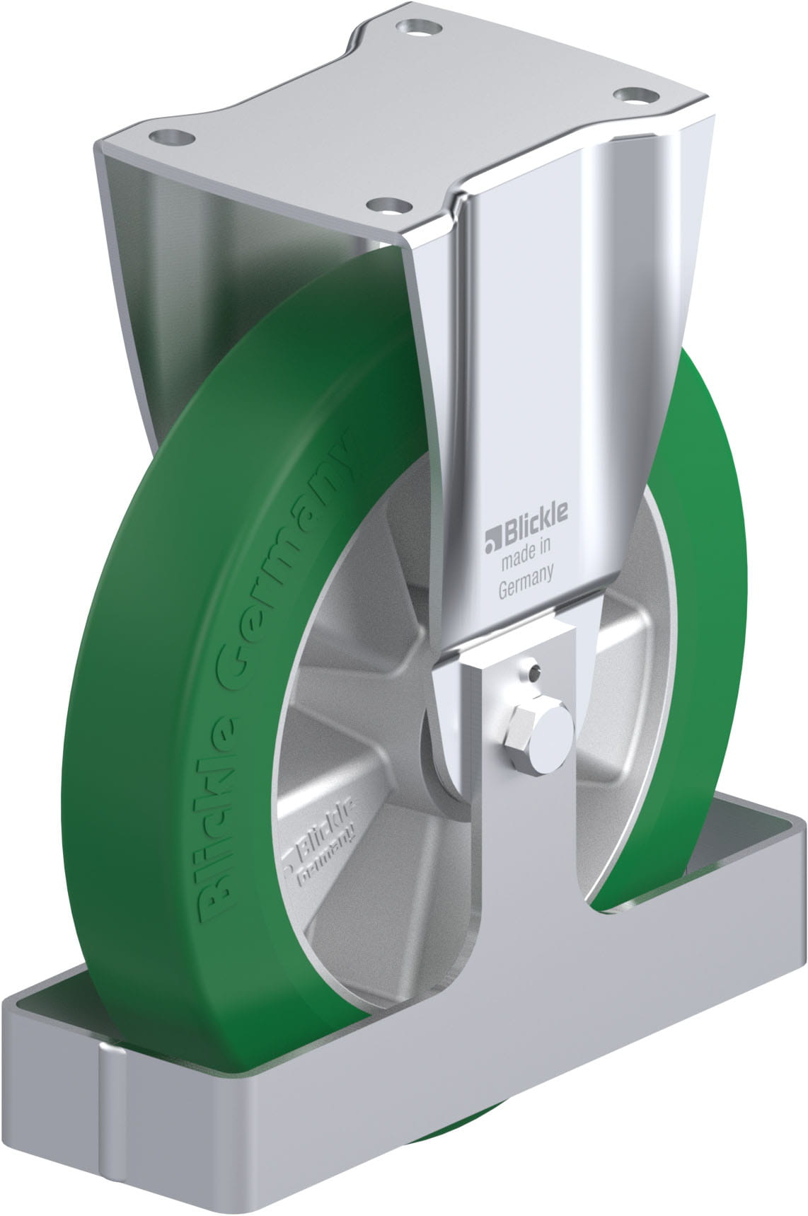Bockrolle BH-ALST 250K-FS, Ø 250 mm, max. 850 kg, Aluminium-Druckguss