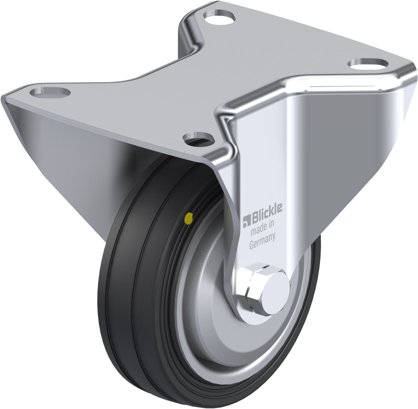 Bockrolle B-VE 80R-EL-FA, Ø 80 mm, max. 50 kg, Stahlblech