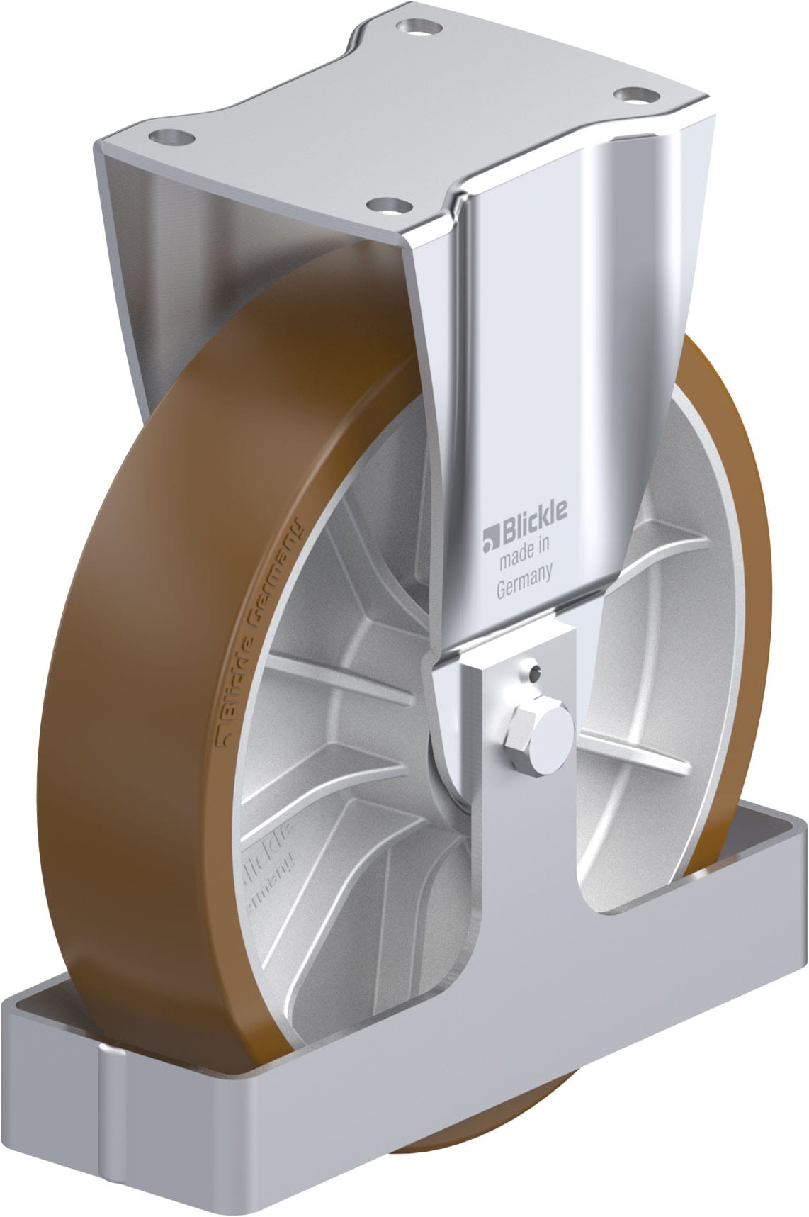 Bockrolle BH-ALB 252K-FS, Ø 250 mm, max. 900 kg, Aluminium-Druckguss