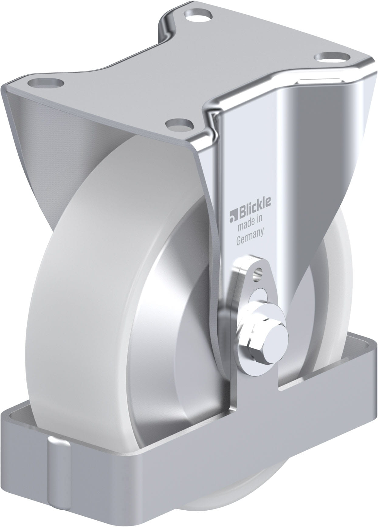 Bockrolle B-PO 125KA-FA-FS, Ø 125 mm, max. 250 kg, hochwertiges Polyamid 6