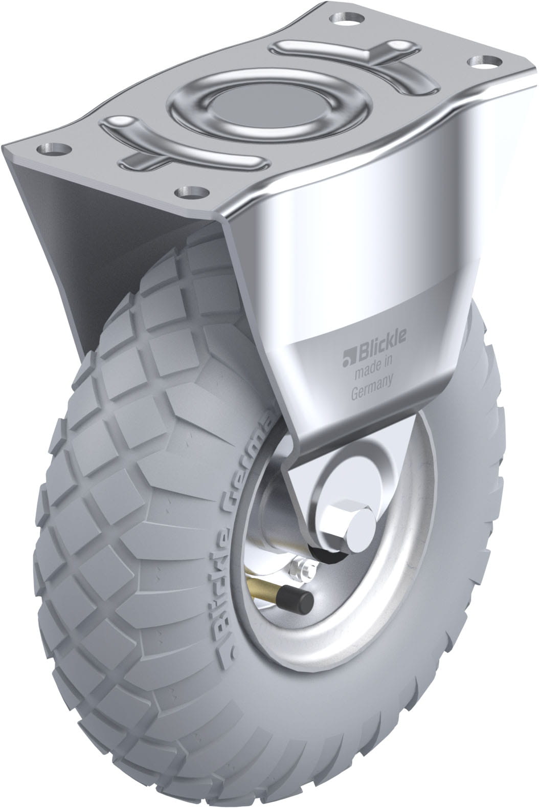 Bockrolle B-P 267R-SG, Ø 260 mm, max. 250 kg, Stahlblech