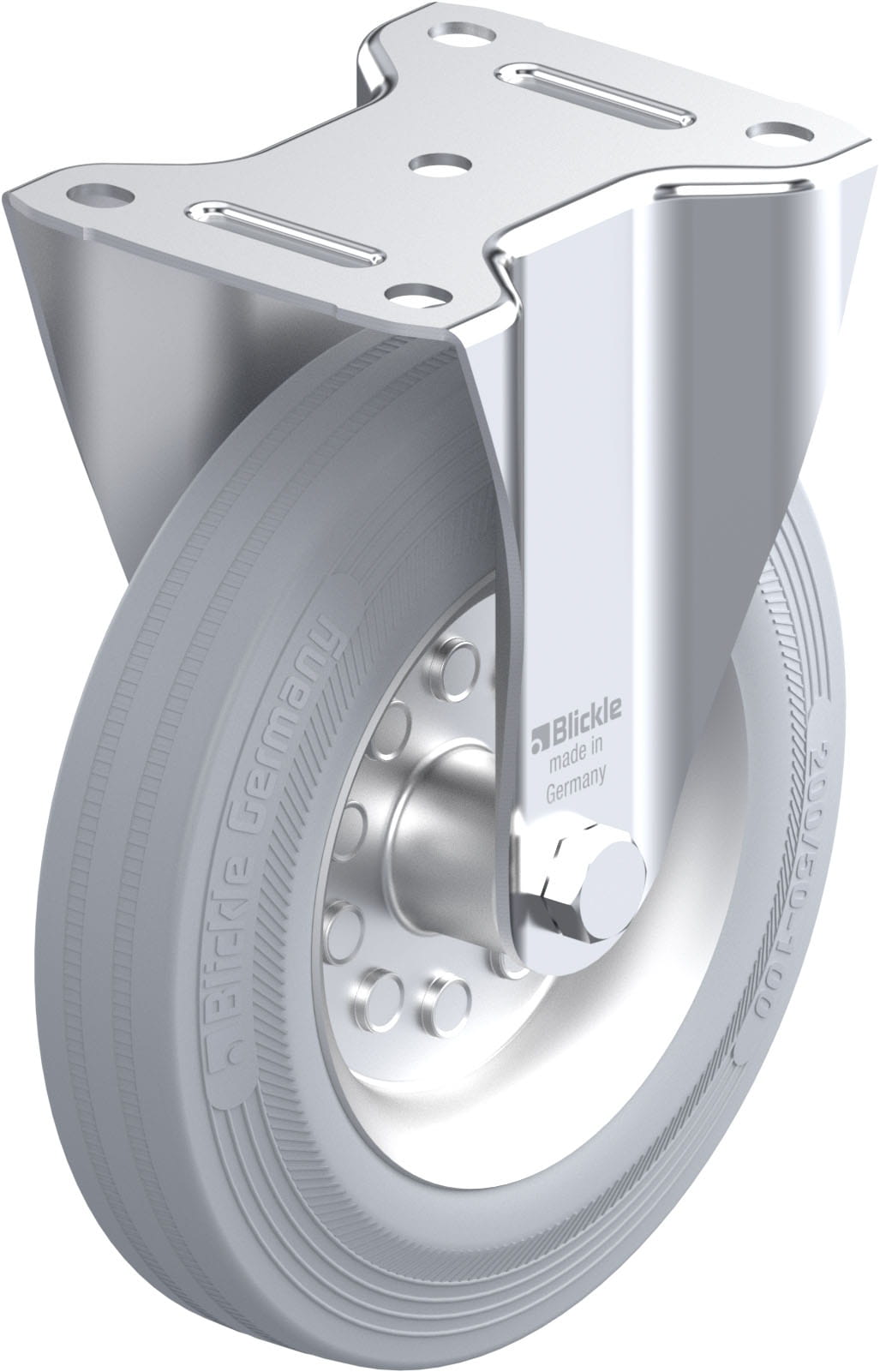 Bockrolle B-VE 200R-SG, Ø 200 mm, max. 205 kg, Stahlblech