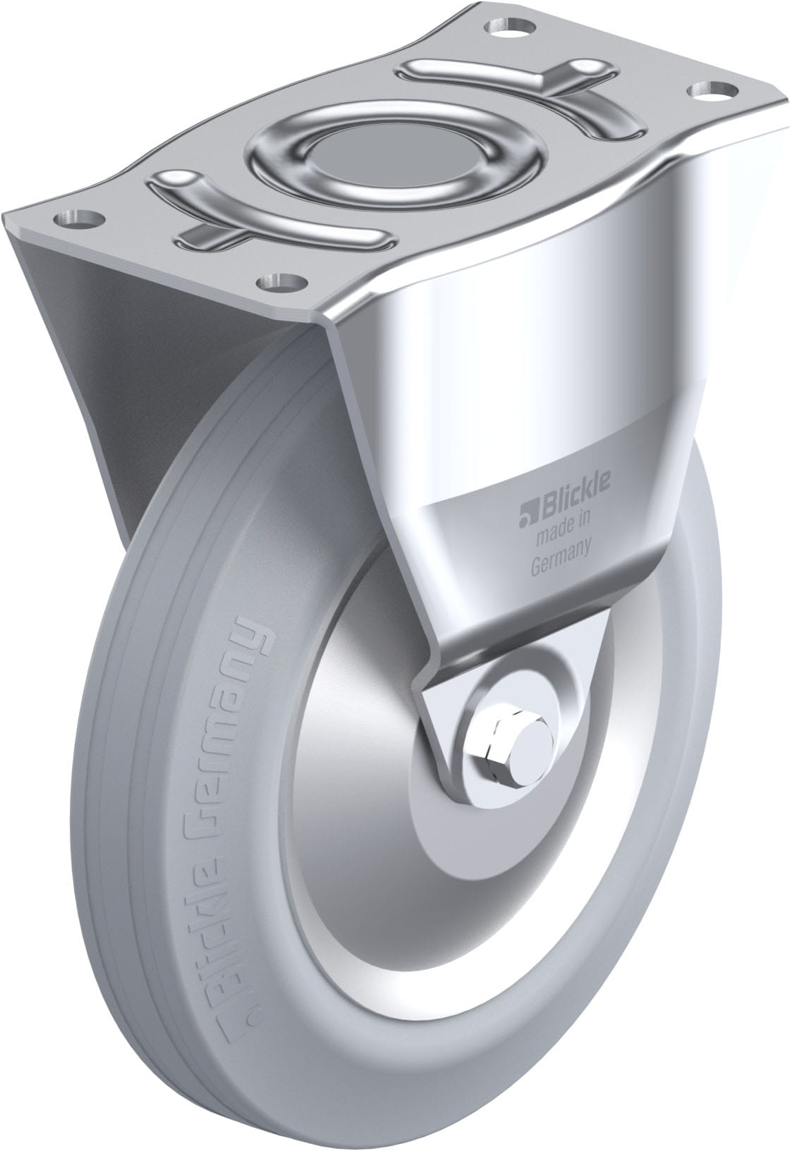 Bockrolle B-V 252R-SG-FA, Ø 250 mm, max. 295 kg, Stahlblech