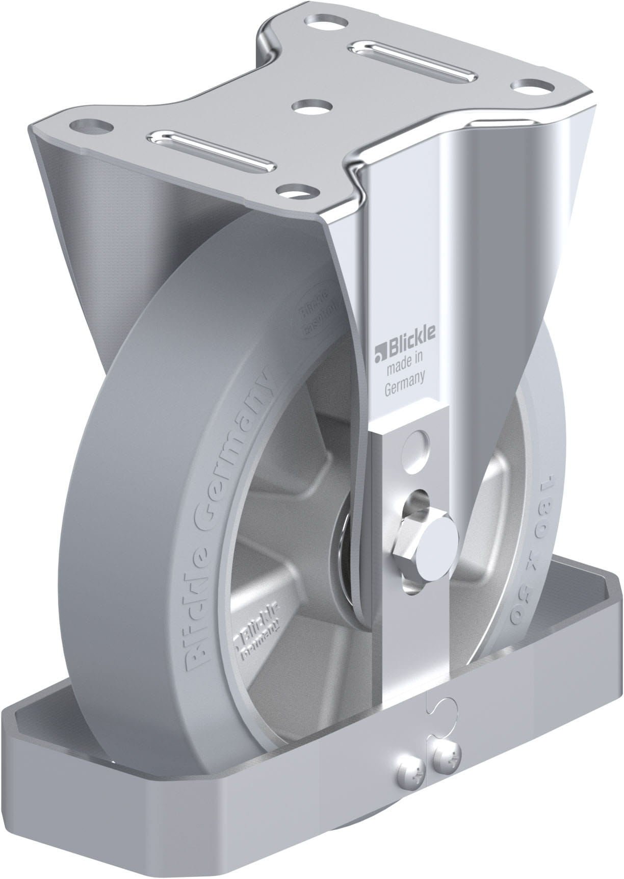 Bockrolle B-ALEV 180K-SG-FS, Ø 180 mm, max. 400 kg, Aluminium-Druckguss
