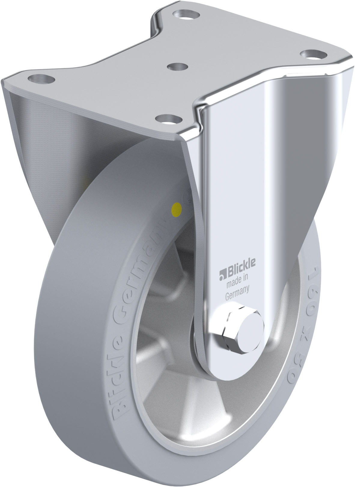 Bockrolle BH-ALEV 160K-SG-AS, Ø 160 mm, max. 350 kg, Aluminium-Druckguss