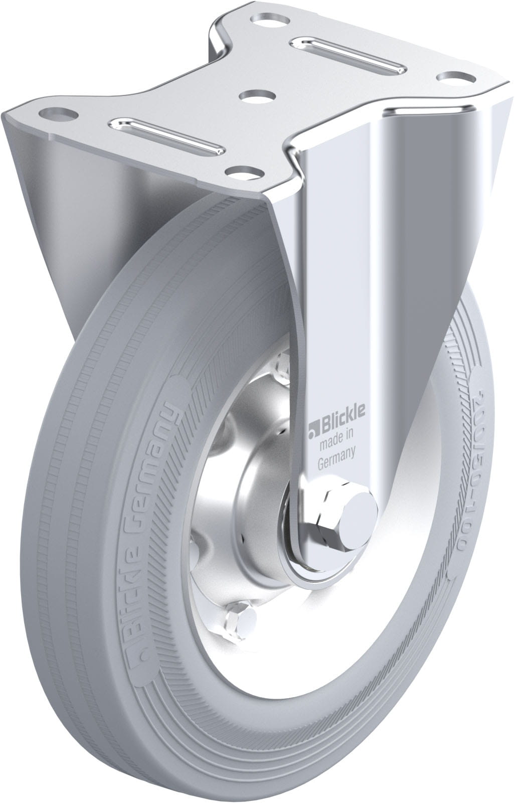 Bockrolle B-V 200K-SG, Ø 200 mm, max. 205 kg, Stahlblech