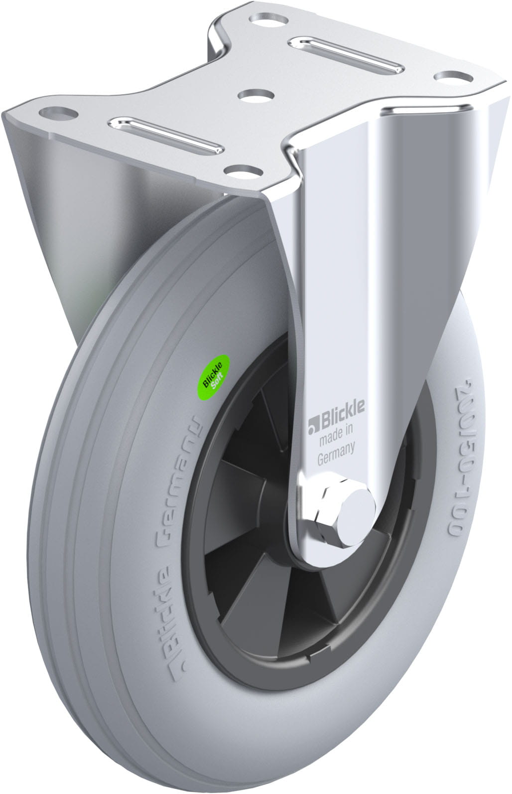 Bockrolle B-VWPP 200R-SG, Ø 200 mm, max. 100 kg, hochwertiges Polypropylen