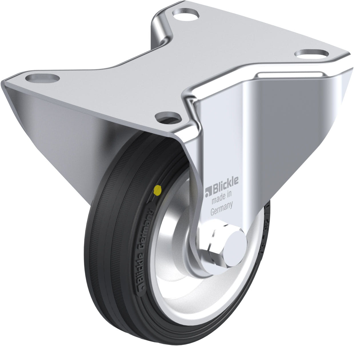 Bockrolle B-V 80R-EL, Ø 80 mm, max. 50 kg, Stahlblech