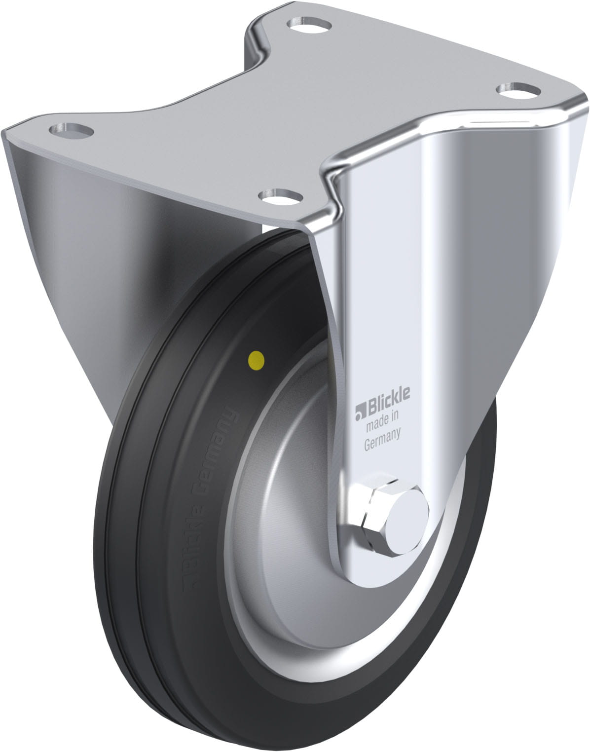 Bockrolle B-VE 150R-EL-FA, Ø 150 mm, max. 135 kg, Stahlblech