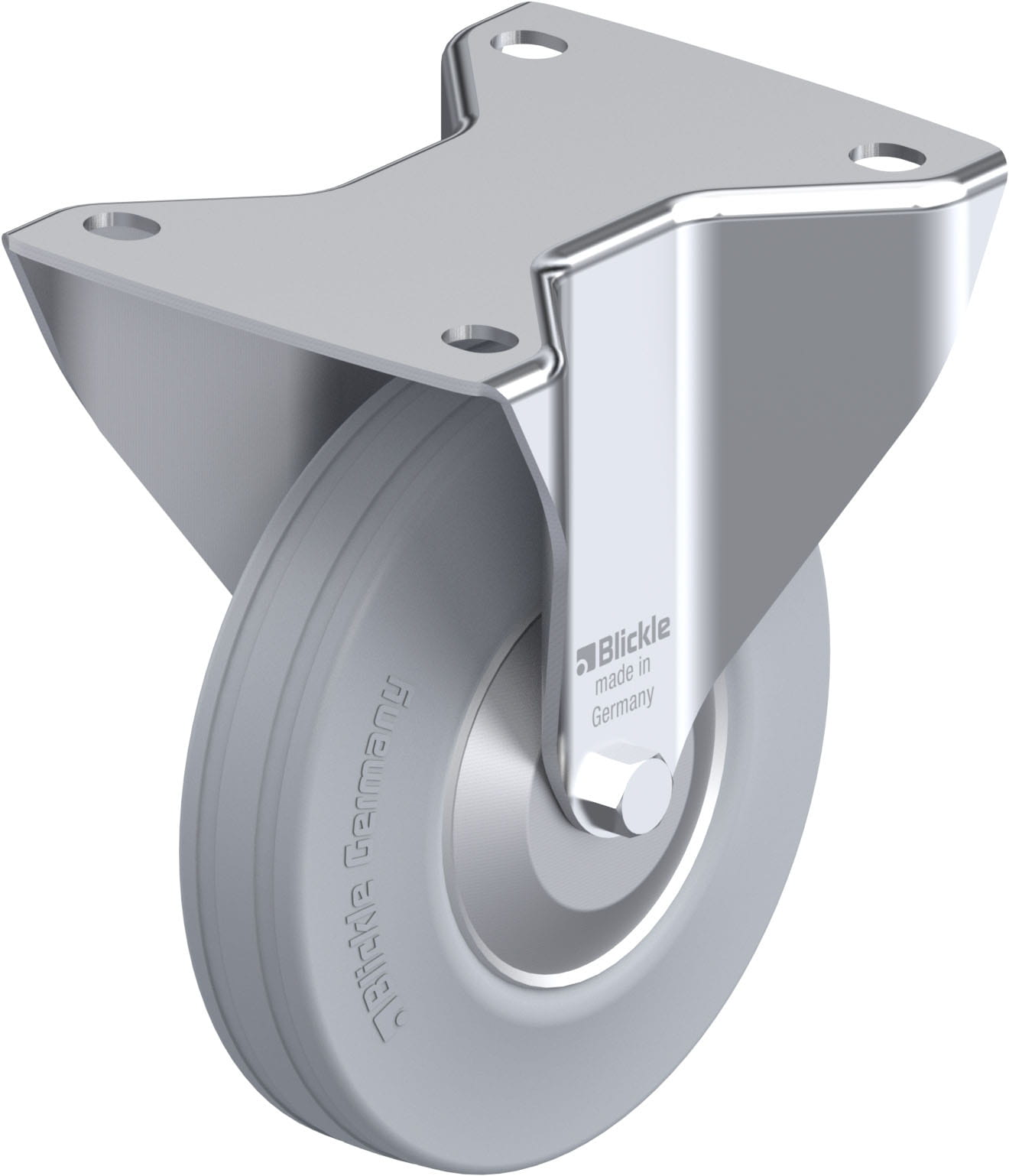 Bockrolle B-V 140R-SG-FA, Ø 140 mm, max. 115 kg, Stahlblech