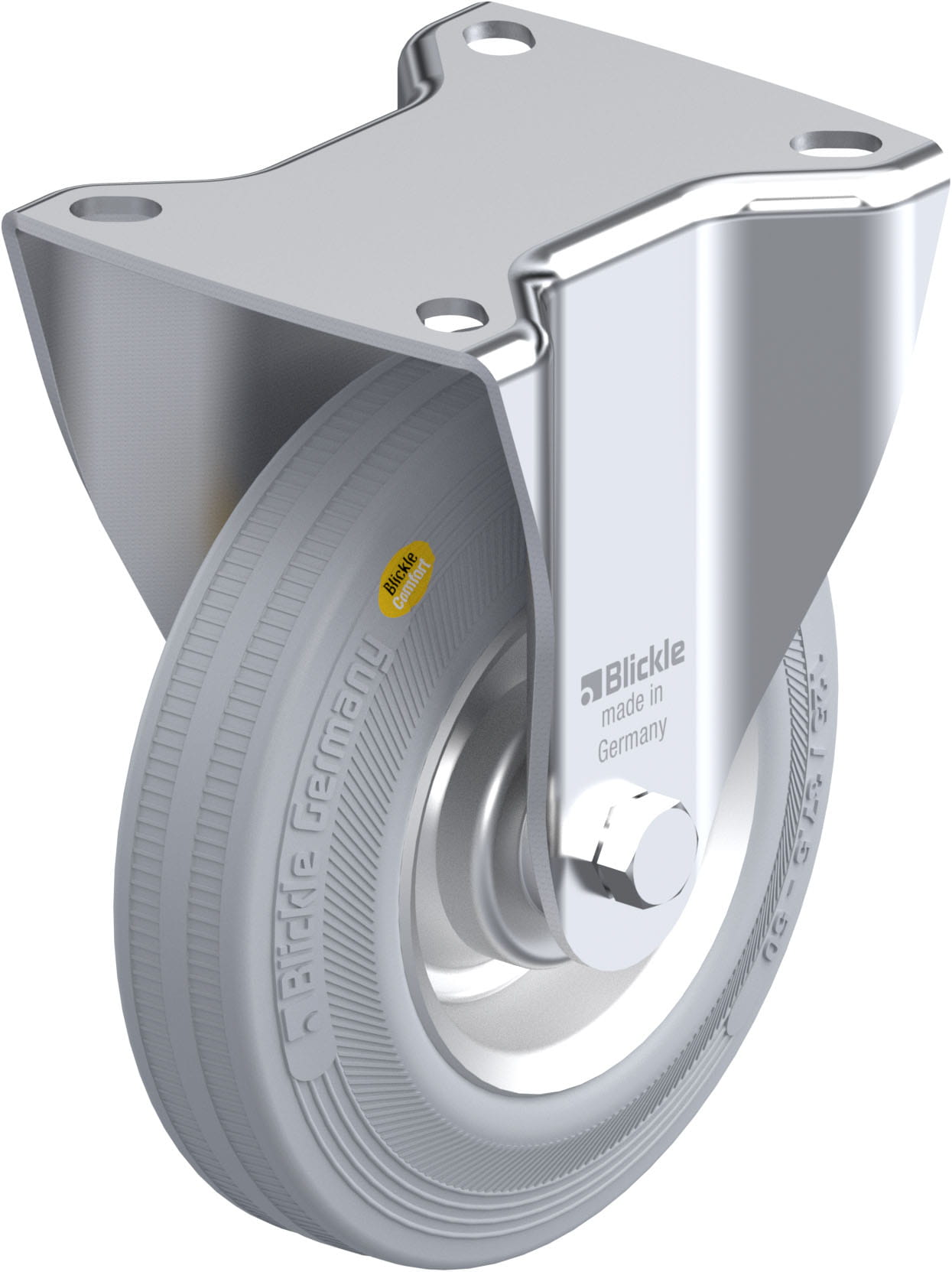 Bockrolle B-RD 125R-VLI, Ø 125 mm, max. 120 kg, Stahlblech