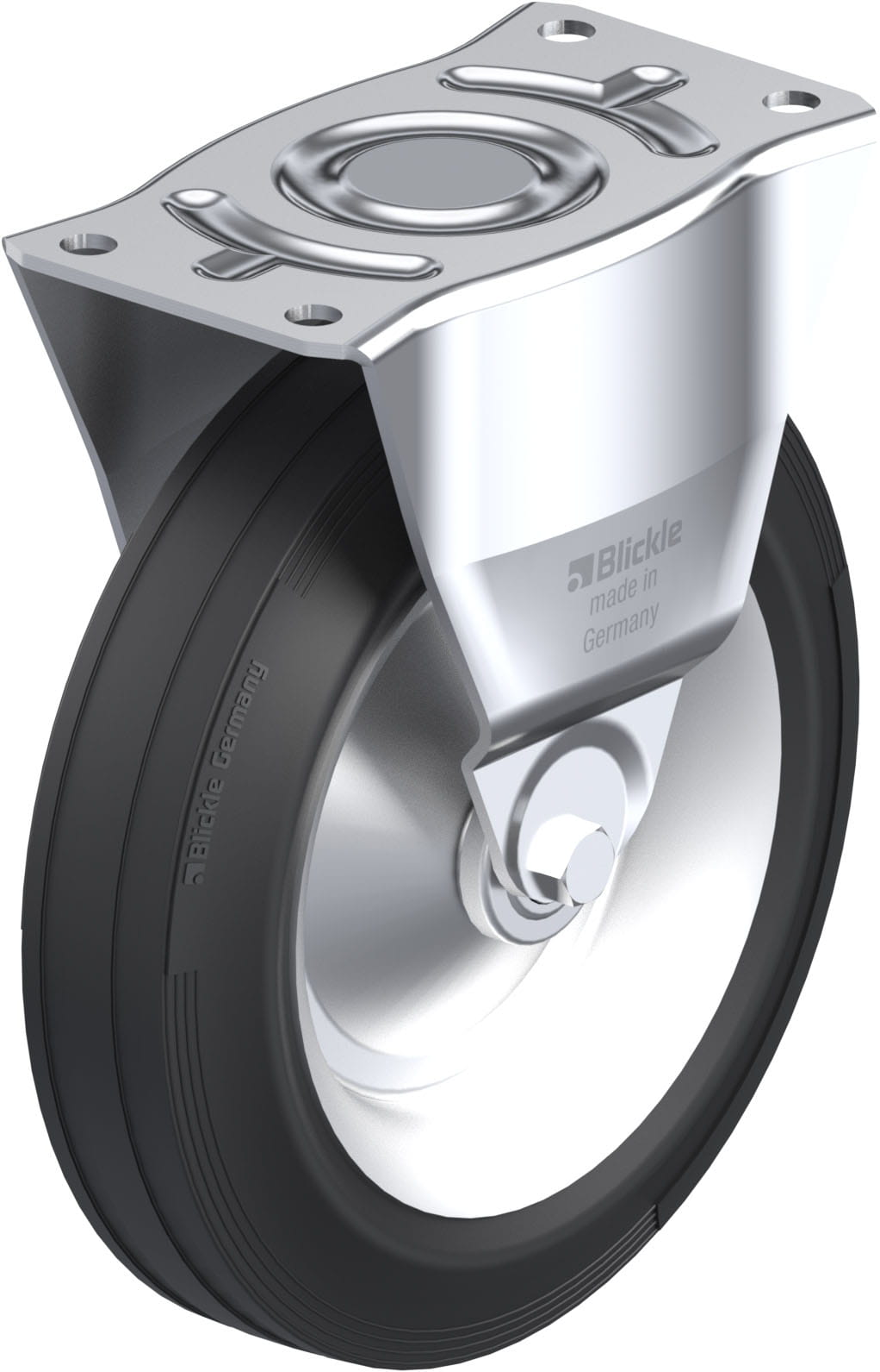 Bockrolle B-V 282R, Ø 280 mm, max. 385 kg, Stahlblech