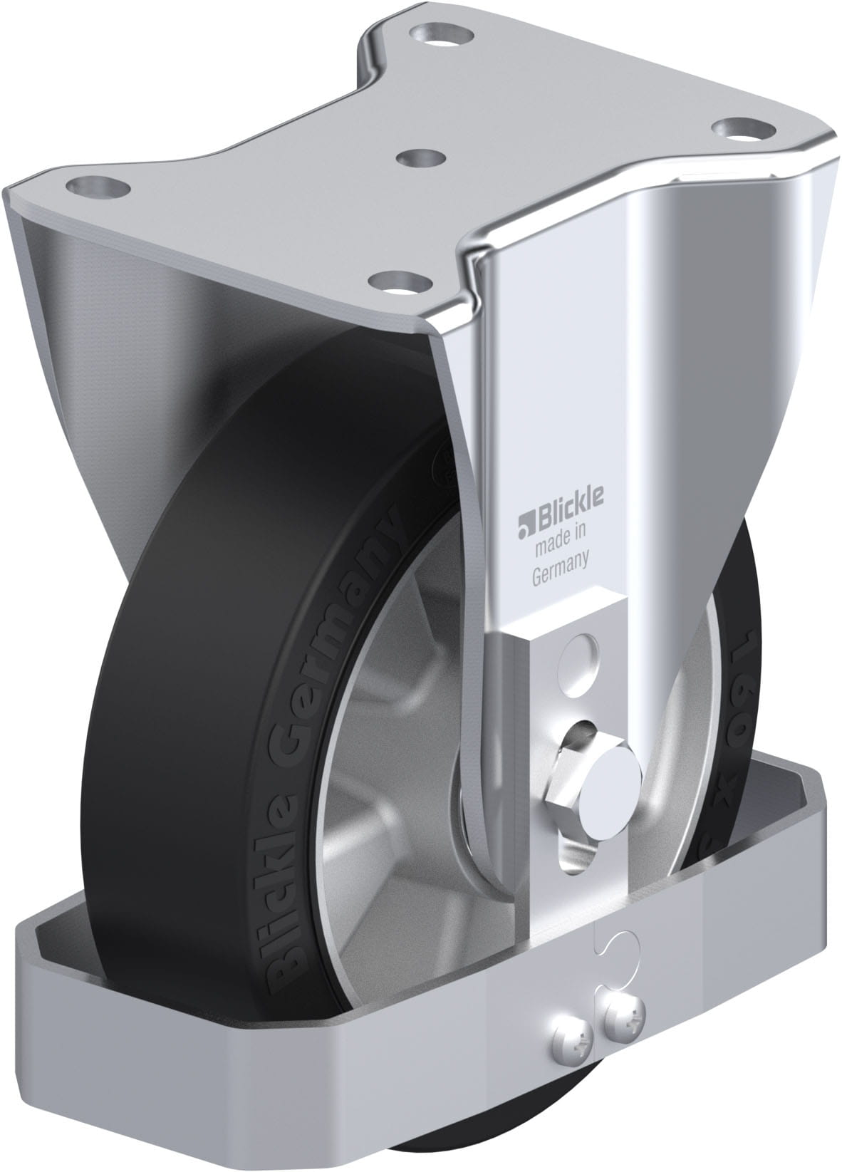 Bockrolle BH-ALEV 160K-FS, Ø 160 mm, max. 400 kg, Aluminium-Druckguss