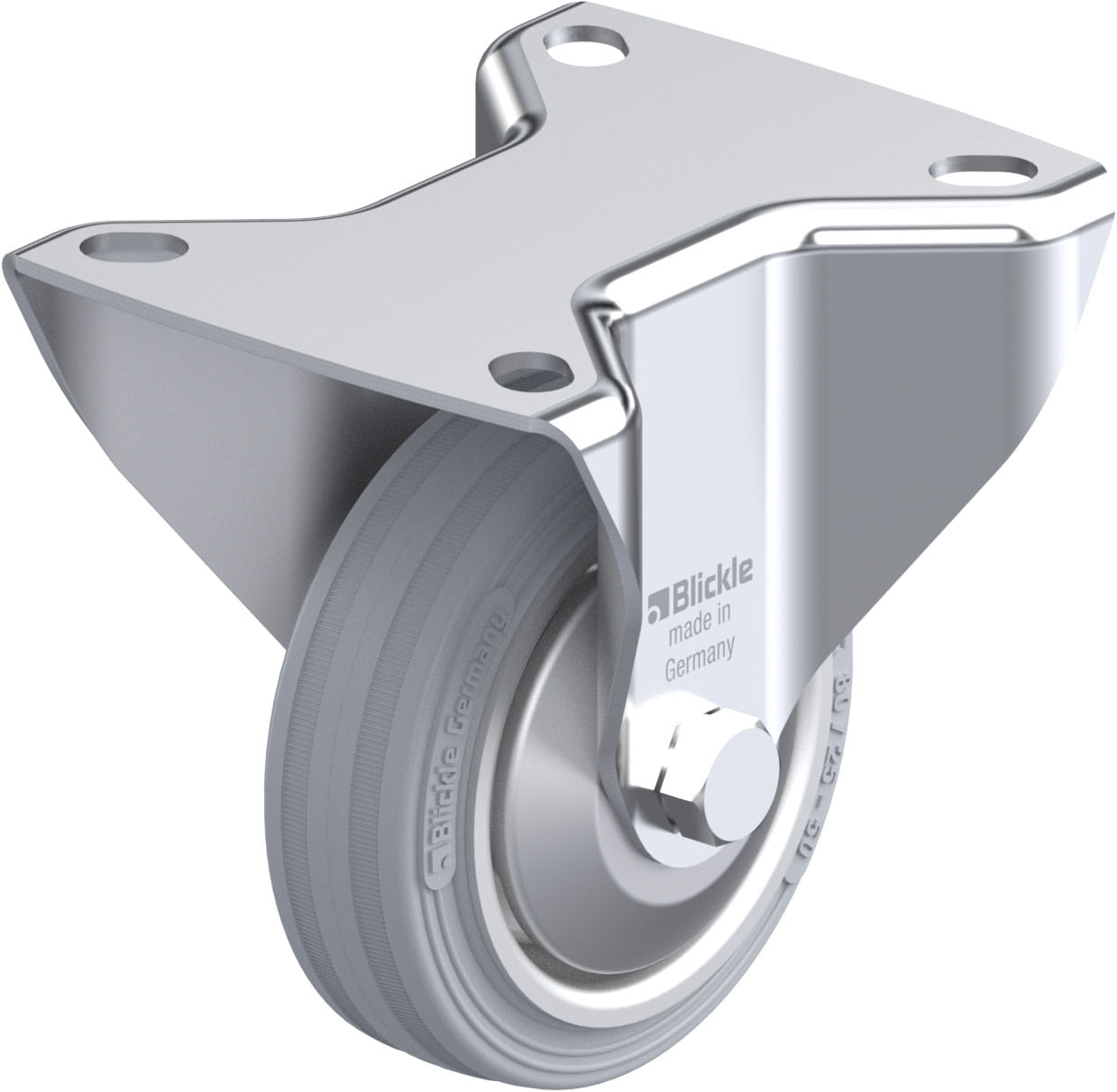 Bockrolle B-V 80R-SG-FA, Ø 80 mm, max. 50 kg, Stahlblech