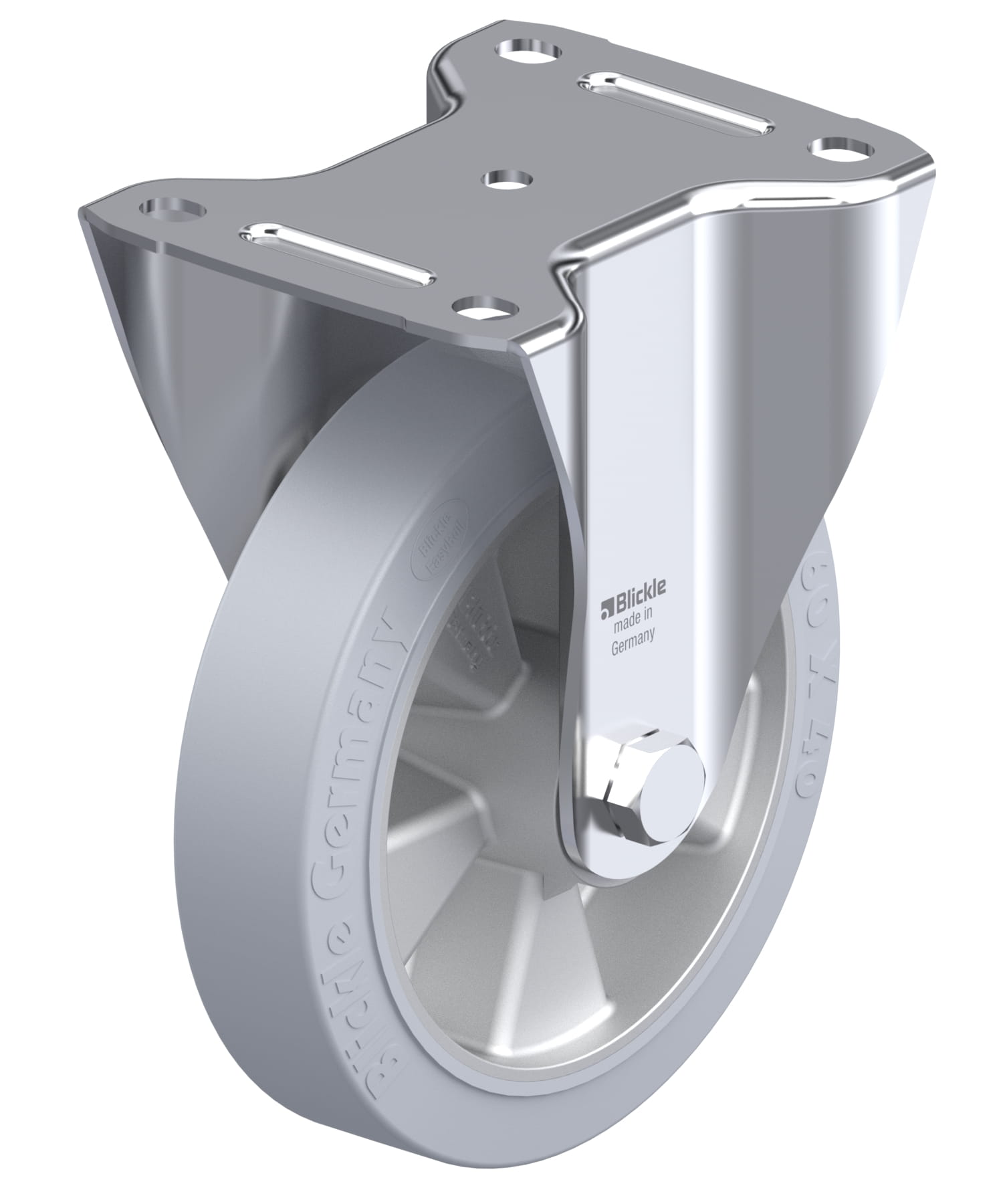 Bockrolle B-ALEV 161K-SG, Ø 160 mm, max. 300 kg, Aluminium-Druckguss